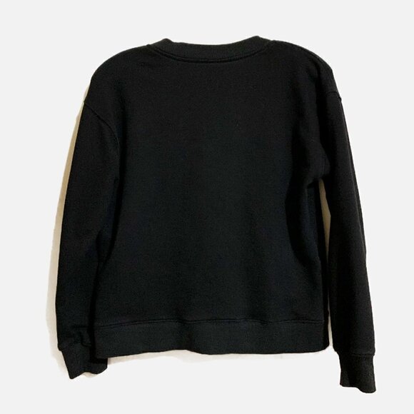 Storia Black Cotton Lace Up Crew Neck Sweater - Picture 2 of 4